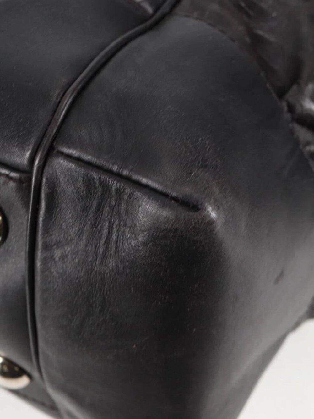 GUCCI Shoulder Bag Leather Black Silver - Picture 4 of 16